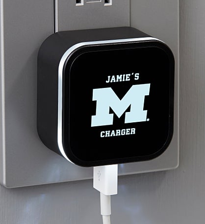 NCAA Michigan Wolverines Personalized LED Triple Port USB