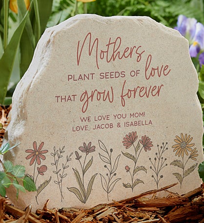 Love Blooms Here Personalized Standing Garden Stone