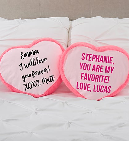 Write Your Own Personalized Heart Throw Pillow