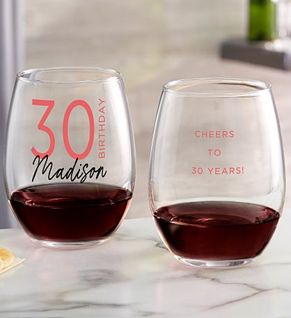 Birthday Bash Personalized Wine Glass Collection