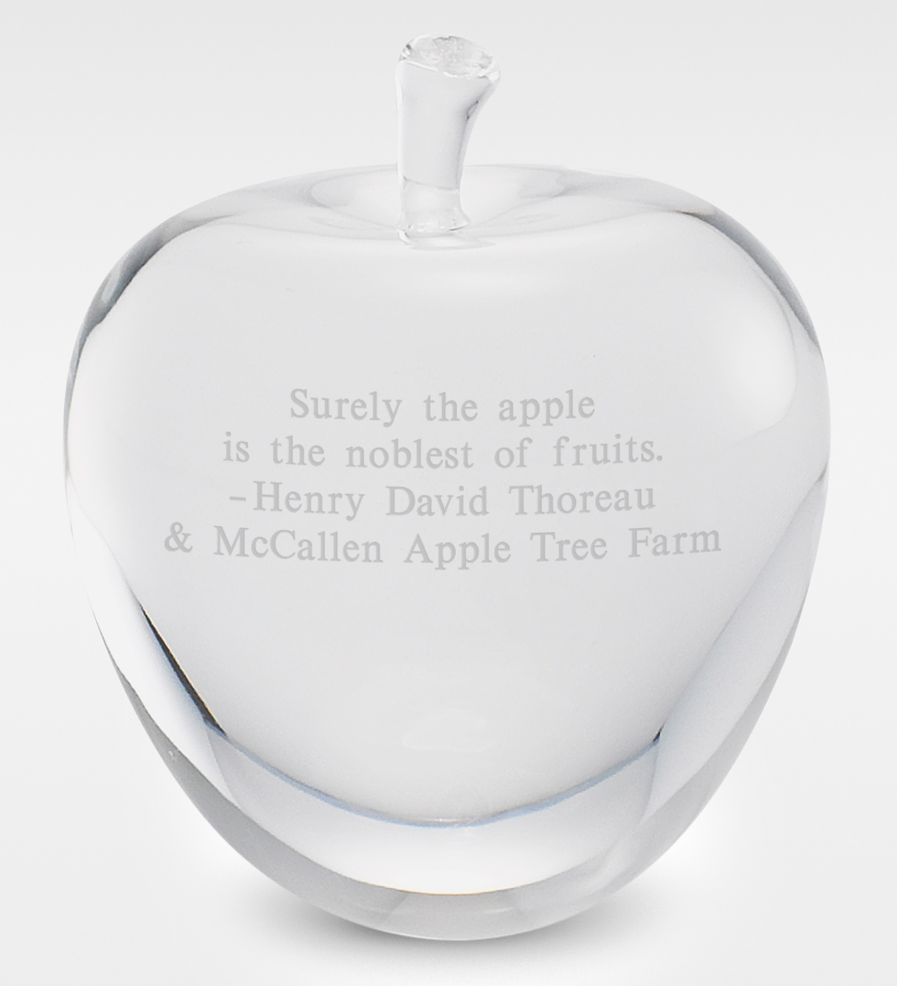 Engraved Crystal Apple Office Keepsake