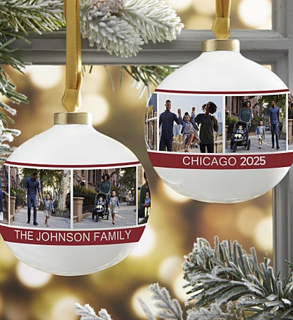 Family Photo Personalized Ball Ornament