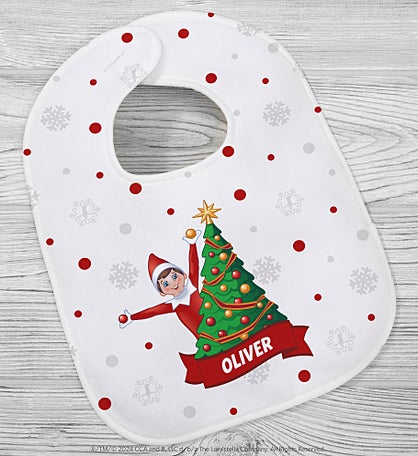 The Elf on the Shelf® Tree Personalized Baby Bibs