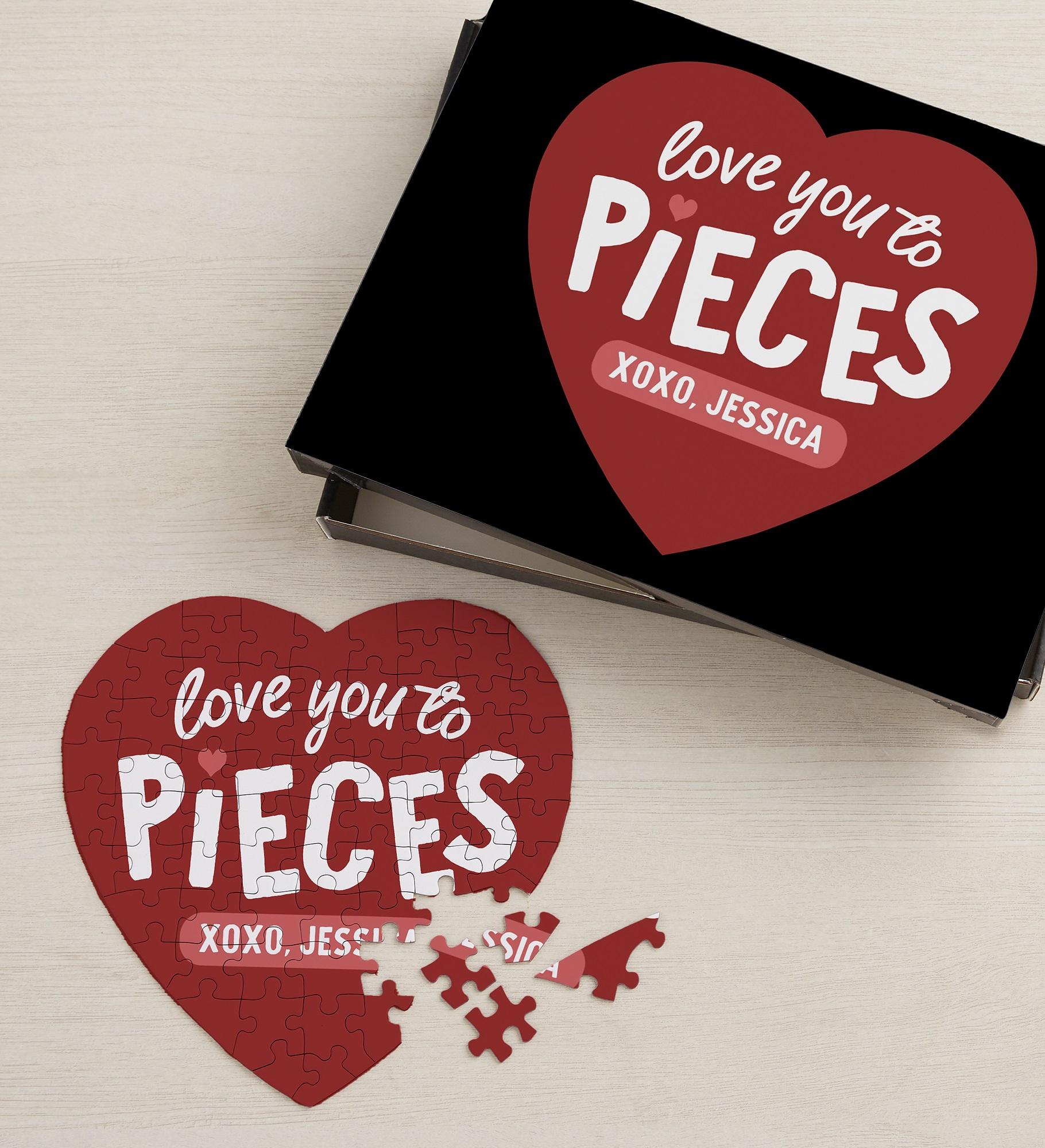 Love You to Pieces Personalized Valentine's Day Mini Heart Puzzle