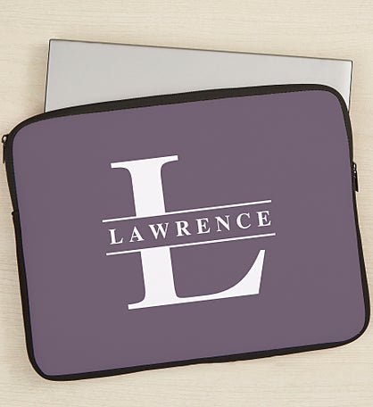 Lavish Last Name Personalized Laptop Sleeve