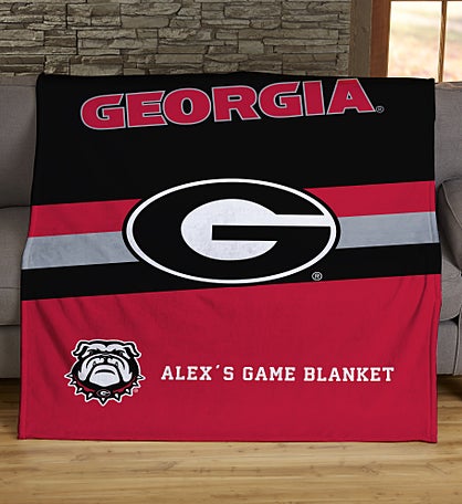 NCAA Stripe Georgia Bulldogs Personalized Blankets