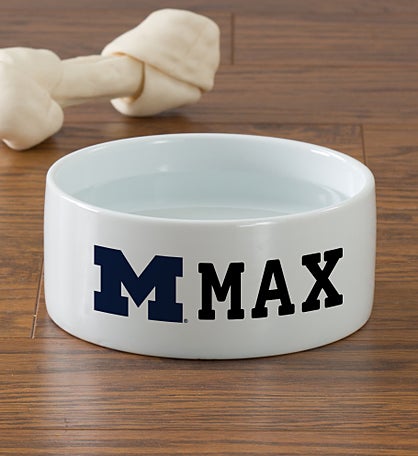 NCAA Michigan Wolverines Personalized Dog Bowls