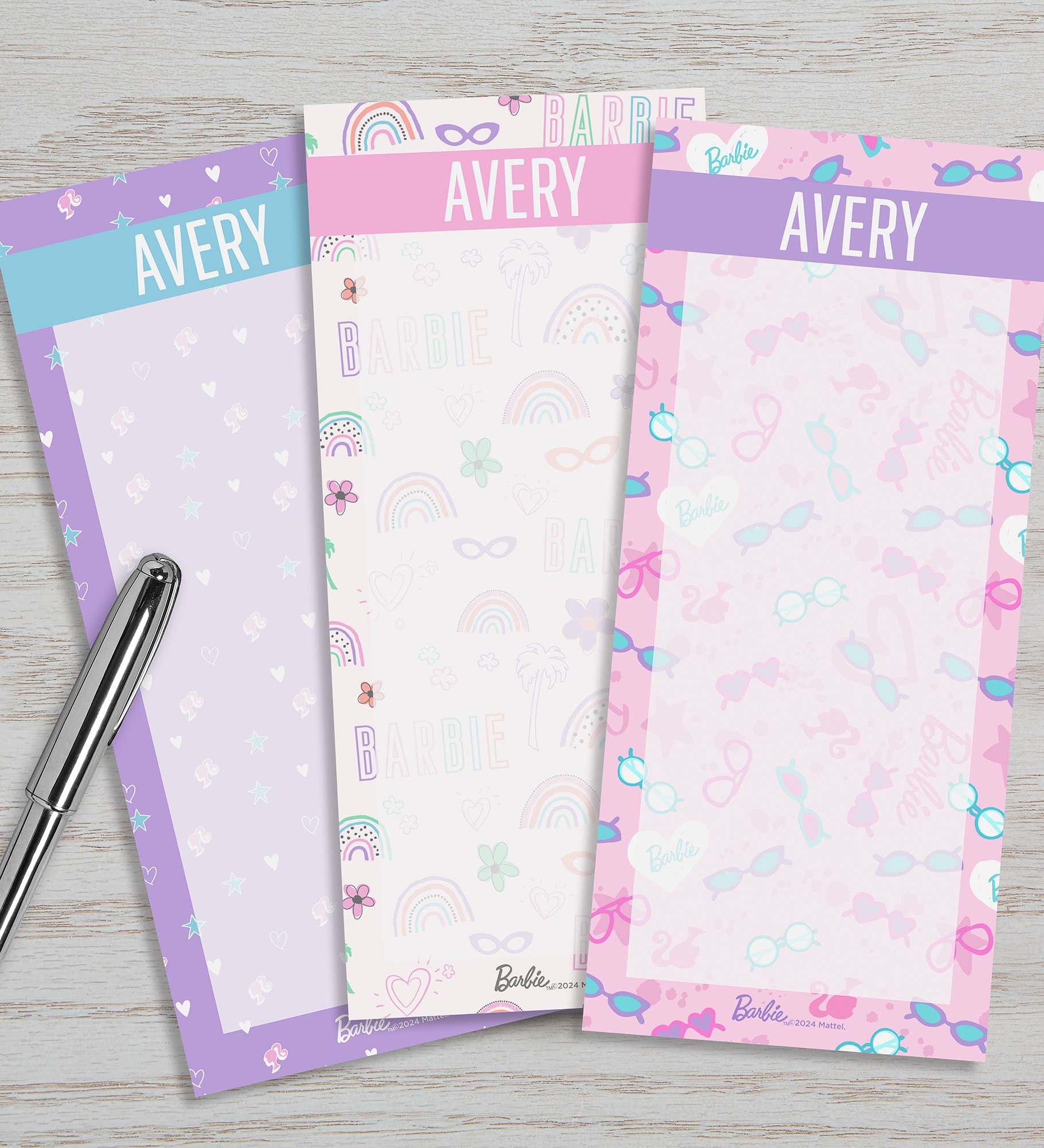 Barbie™ Sweet Vibes Personalized Set of 3 Notepads.