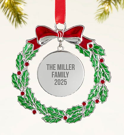 Write Your Own Personalized Metal Wreath Ornament