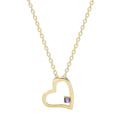 Custom Heart Birthstone Necklace