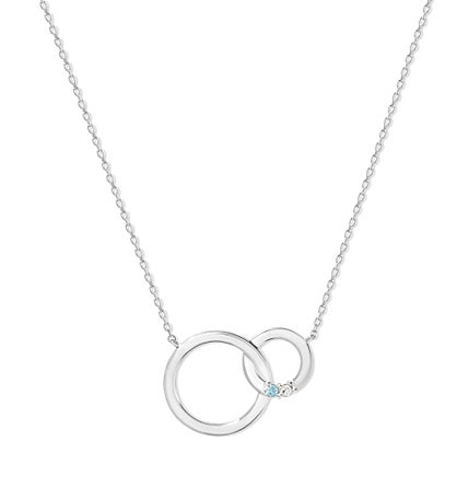 Custom Interlocking Circle Birthstone Necklace