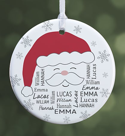 Santa Repeating Name Personalized Ornament