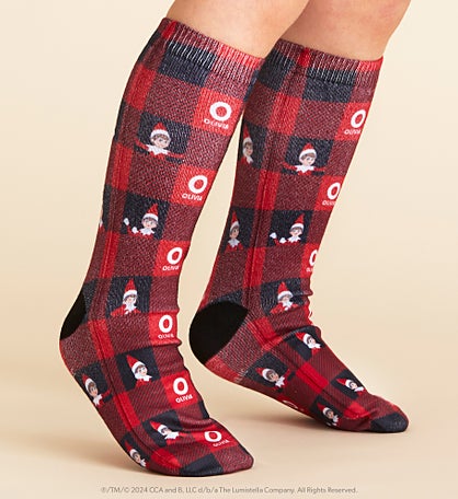 The Elf on the Shelf® Plaid Personalized Kids Christmas Socks