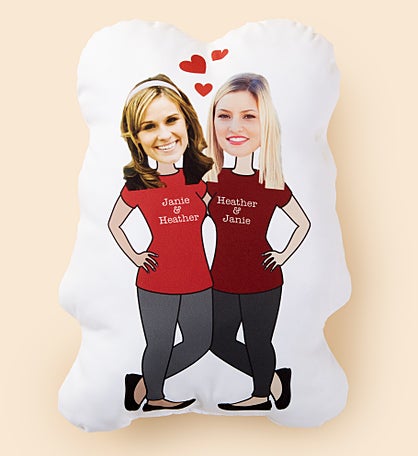 Couples Personalized Photo Character Throw Pillow