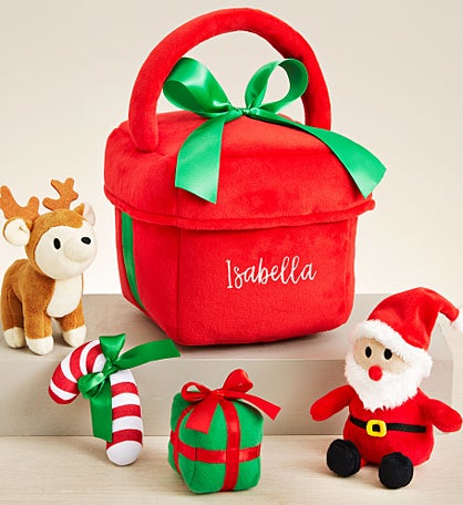 Jolly Name Embroidered Plush Christmas Playset