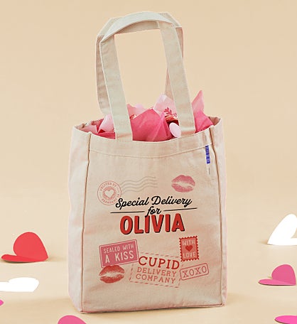 Special Delivery From Cupid Personalized Valentine's Day Canvas Tote Bag