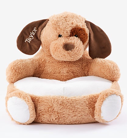 Embroidered Kids Plush Puppy Chair