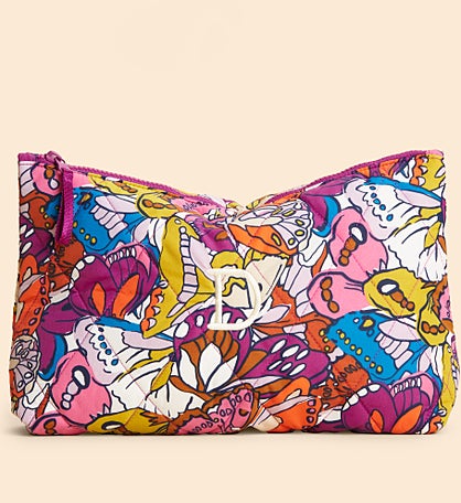 Vera Bradley Embroidered Large Pouch-Flutter