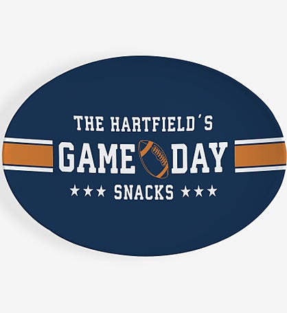 Game Day Personalized Oval Polymer Platter