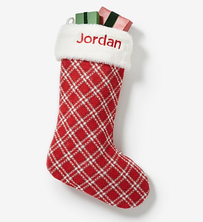 Plaid Noel Personalized Christmas Stocking
