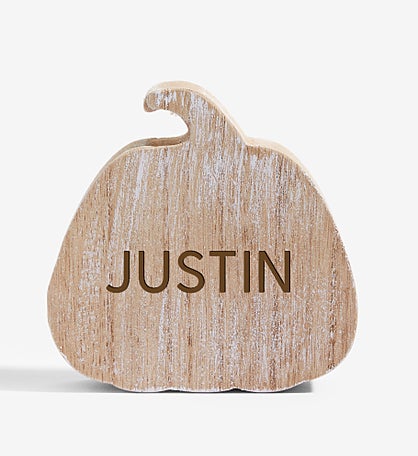 Grateful Harvest Personalized Wooden Pumpkin