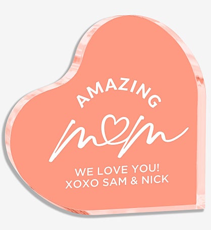 Amazing Mom Personalized Colored Heart Keepsake