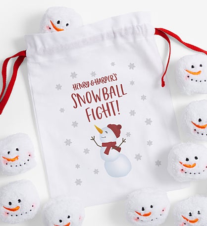Snowman Personalized 12pc Snowball Fight In A Bag