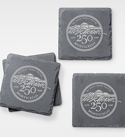 United States 250th Birthday Engraved Slate Coaster