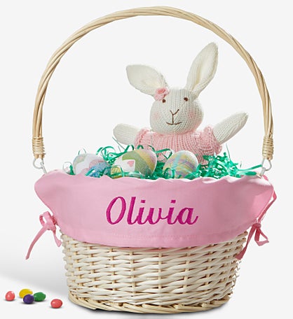 Personalized Willow Easter Basket with Folding Handle