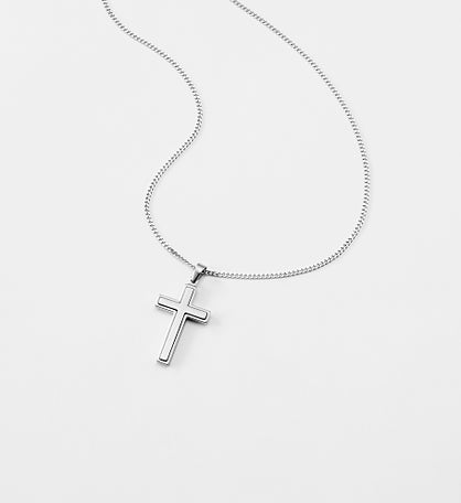 Engraved Children's Two Tone First Communion Cross Necklace