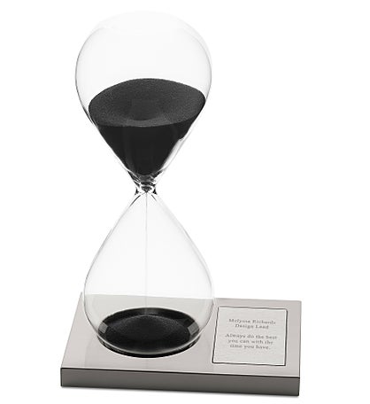 Engraved Black Hourglass Timer