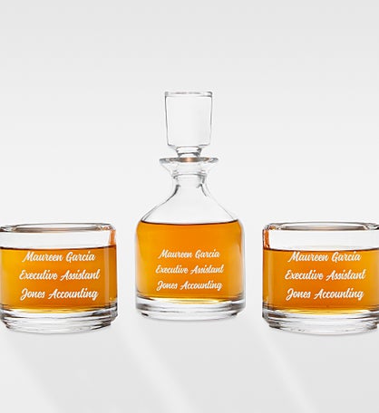 Etched Message Duet 8.5 oz. Stacking Decanter Set for Professionals