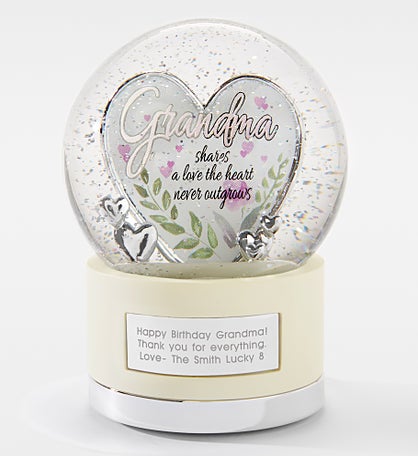 Engraved Grandma Heart Snow Globe