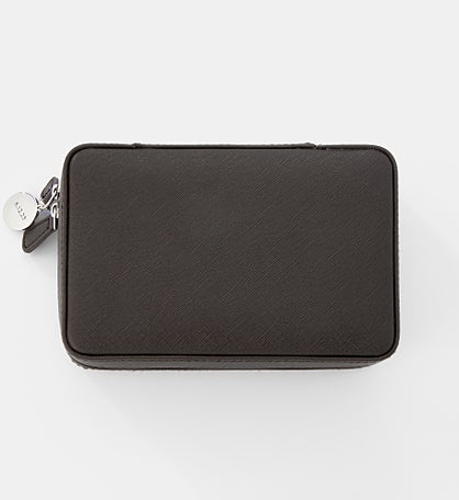 Engraved Rectangle Jewelry Box and Travel Case in Black