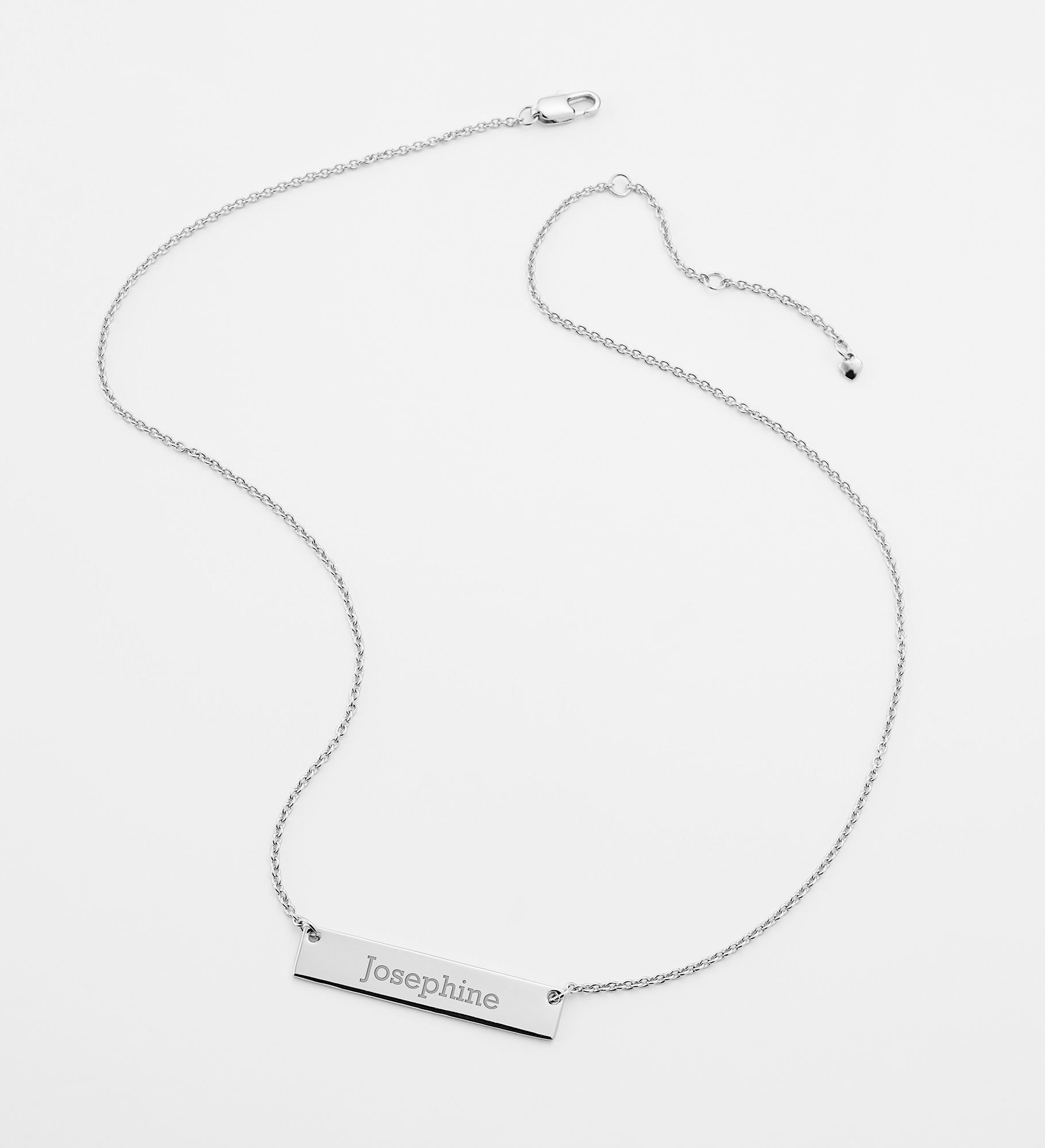  Engraved Silver Bar Necklace