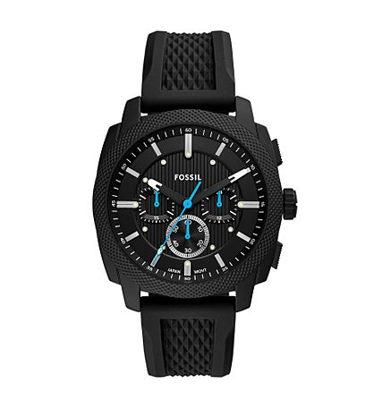 Engraved Fossil Machine Black Watch