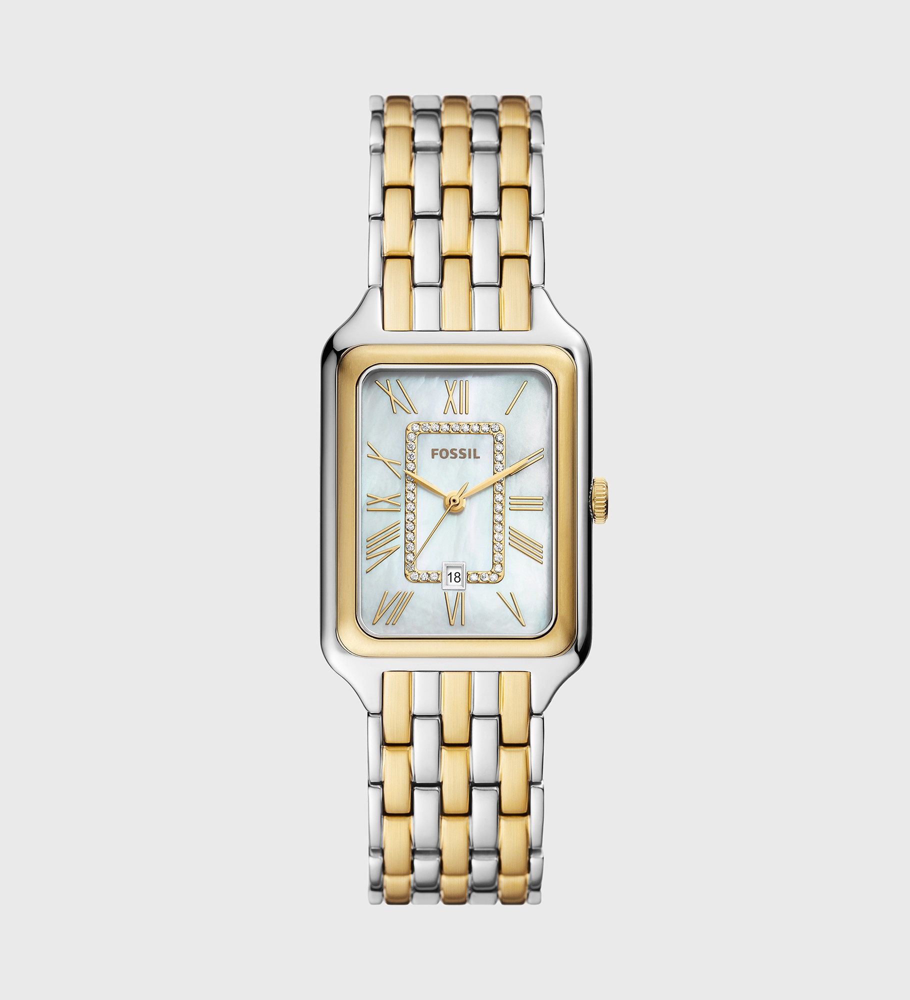 Engraved Fossil Raquel Large Two-Tone Watch 