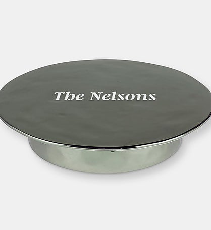 Etched Green Ceramic Dessert Pedestal