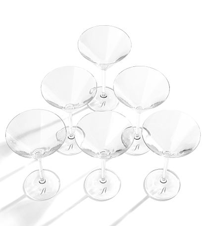 Etched Lenox Tuscany Martini Glass Set on Base