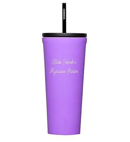 Engraved Corkcicle 24oz Cold Cup with Straw in Varsity Purple