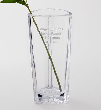 Etched Largo Crystal Vase