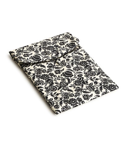 Vera Bradley Large Tech Sleeve in Bubbly Flowers Black