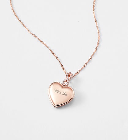 Engraved Rose Gold Infinity Bail Heart Locket by Jessie James Decker