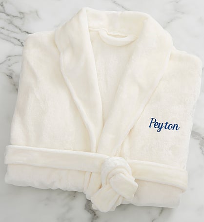 Embroidered Ivory Fleece Robe by Jessie James Decker