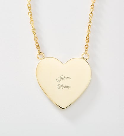 Engraved 14K Gold Over Sterling Silver Heart Necklace by Jessie James Decker