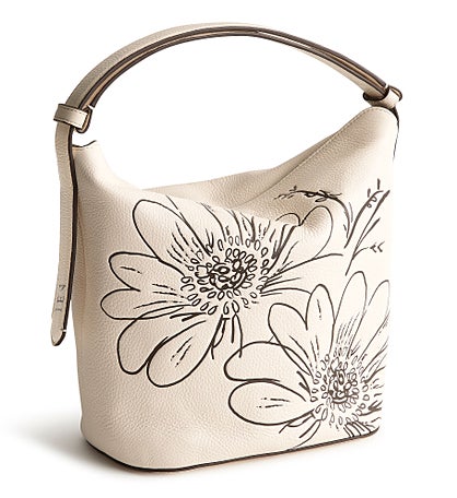 Debossed Vera Bradley Astoria Leather Shoulder Bag in Bloom Cottage