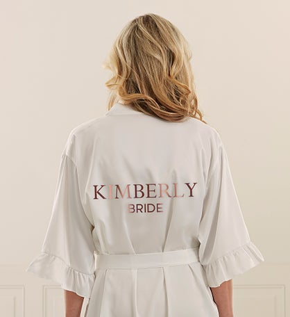 Metallic Foil Bridal Party Satin Robe by Jessie James Decker
