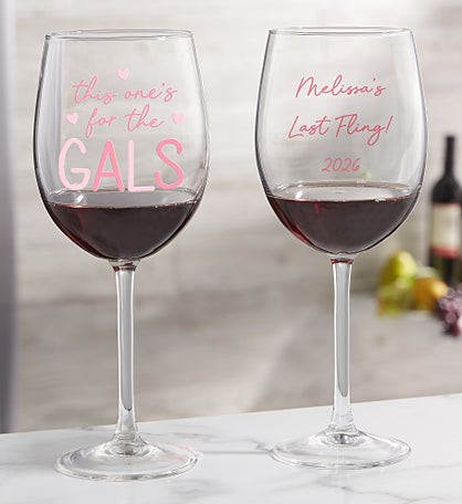 Personalized For The Gals Wine Glasses by Jessie James Decker