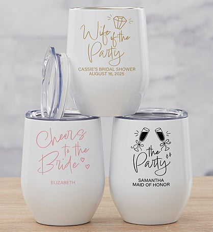 Kittenish Bridal Party Personalized Insulated Wine Tumbler