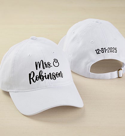 Kittenish Bridal Bling Embroidered Baseball Caps